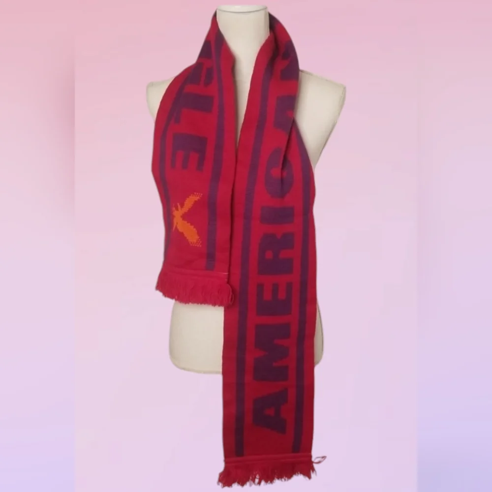 AMERICAN EAGLE Fringe Scarf Sweater Knit Style fringed ends - Picture 2 of 8